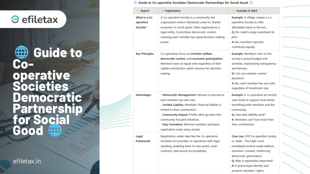 🌐 Guide to Co-operative Societies: Democratic Partnerships for Social Good 🌐
