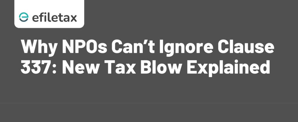 Why NPOs Can’t Ignore Clause 337: New Tax Blow Explained