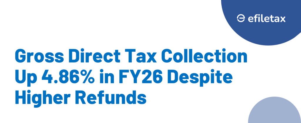 Gross Direct Tax Collection Up 4.86% in FY26 Despite Higher Refunds
