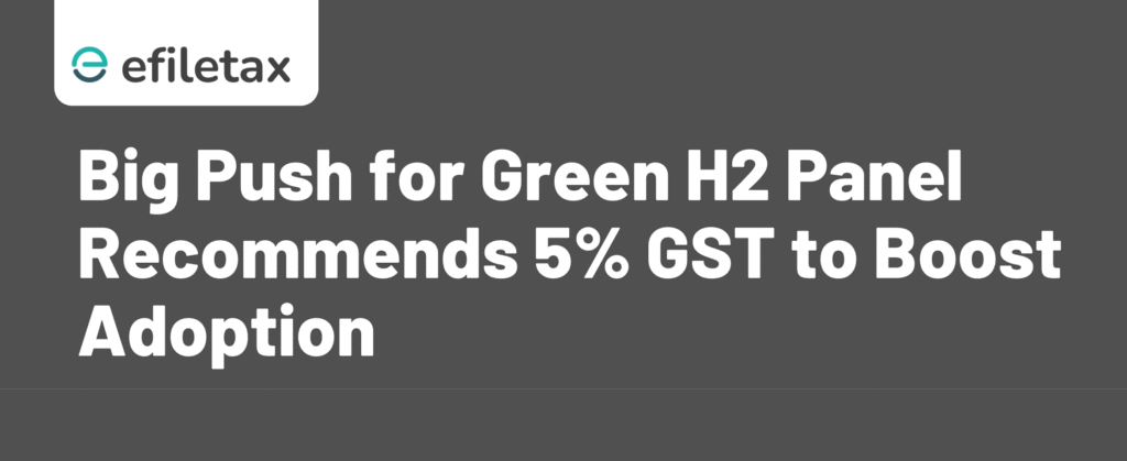 Big Push for Green H2 Panel Recommends 5% GST to Boost Adoption