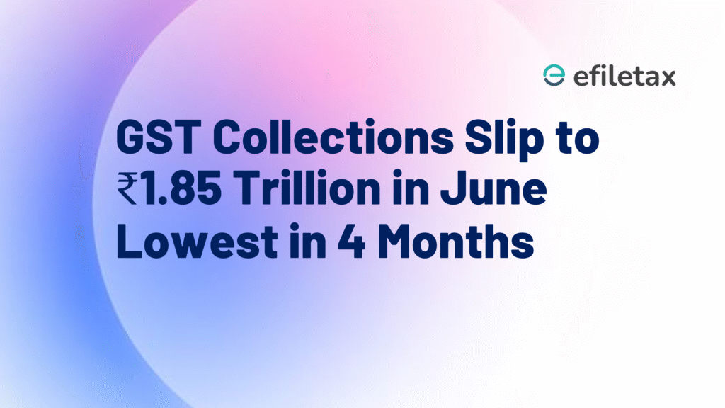 GST Collections Slip to ₹1.85 Trillion in June — Lowest in 4 Months