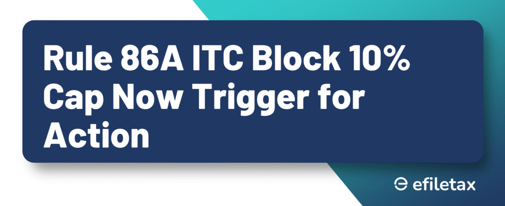 Rule 86A ITC Block: 10% Cap Now Trigger for Action